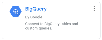 The BigQuery Google connector is displayed along with the More icon.