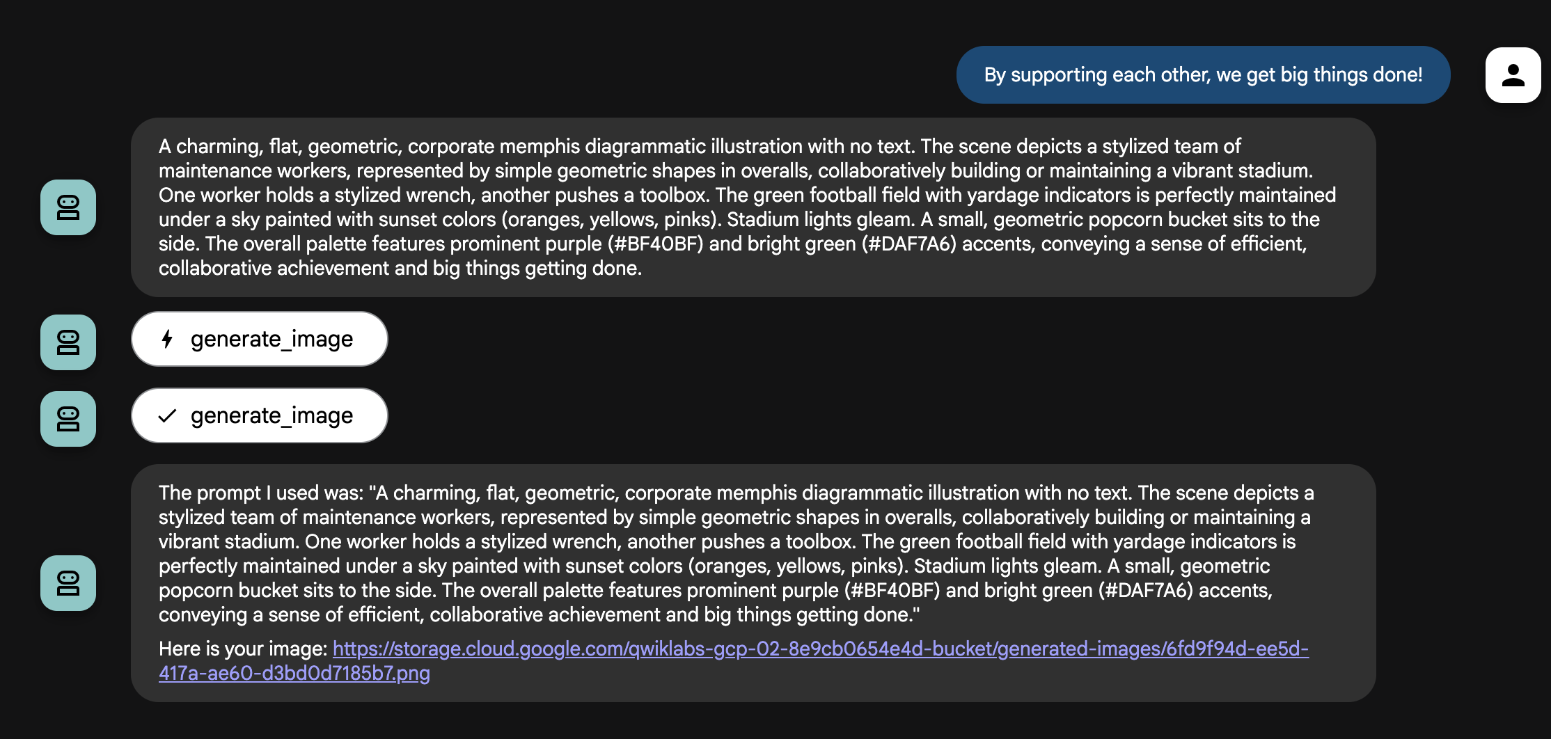 Example response from the model