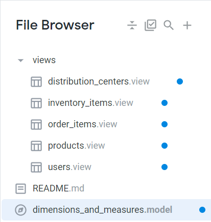 El archivo de vista expandida, que incluye varios archivos.