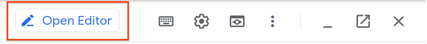 The Open Editor button highlighted in the UI.