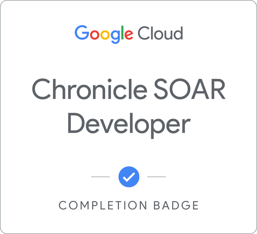 Badge für Google Security Operations - SOAR Developer