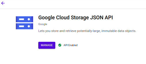 API JSON di Google Cloud Storage