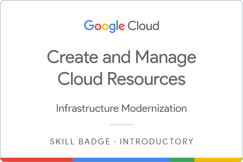 Badge per Getting Started - Create and Manage Cloud Resource