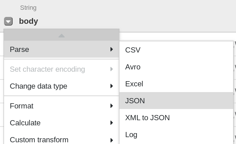 The navigation path to the option JSON.