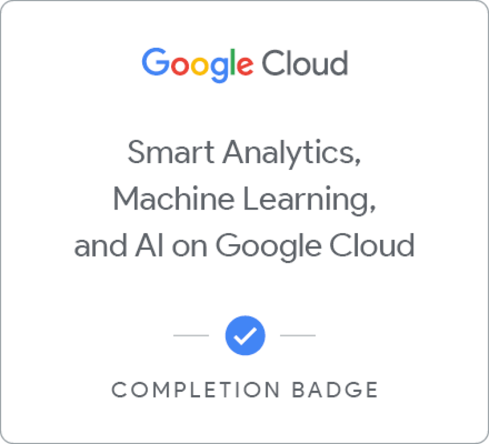 Badge per Smart Analytics, Machine Learning, and AI on Google Cloud - Italiano