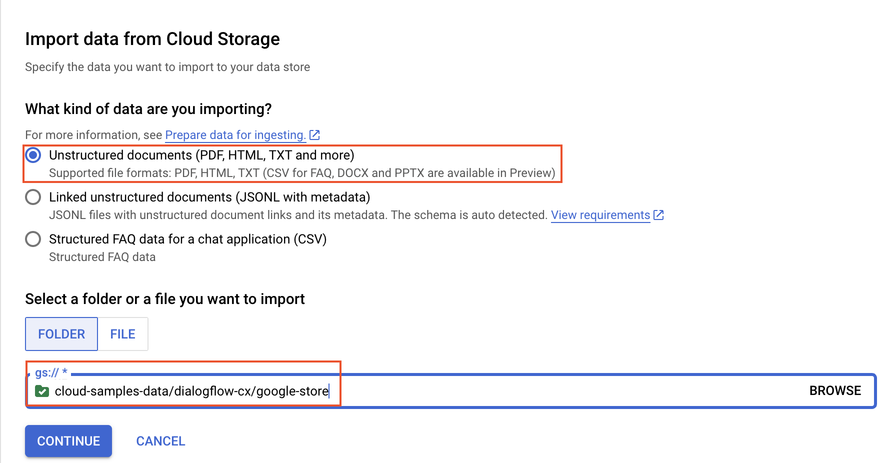 Data Store Page