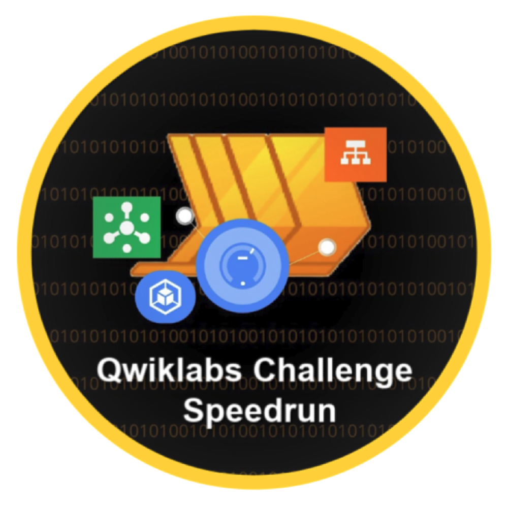 Selo para Qwiklabs Challenge Speedrun