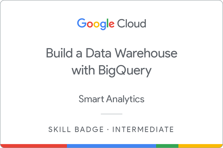 Odznaka za ukończenie szkolenia Build a Data Warehouse with BigQuery