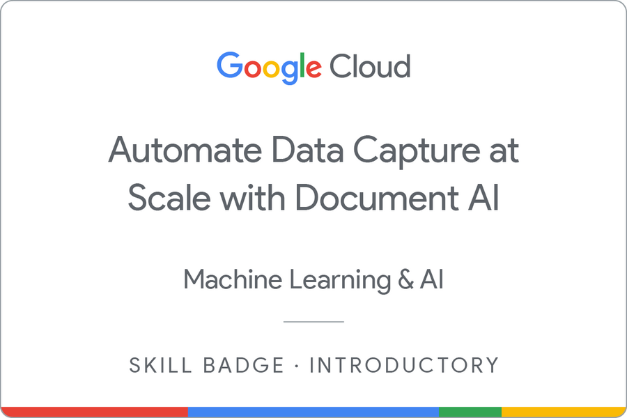 Odznaka za ukończenie szkolenia Automate Data Capture at Scale with Document AI