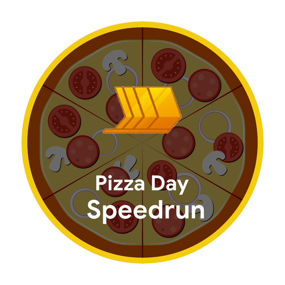 Badge für Pizza Day Speedrun