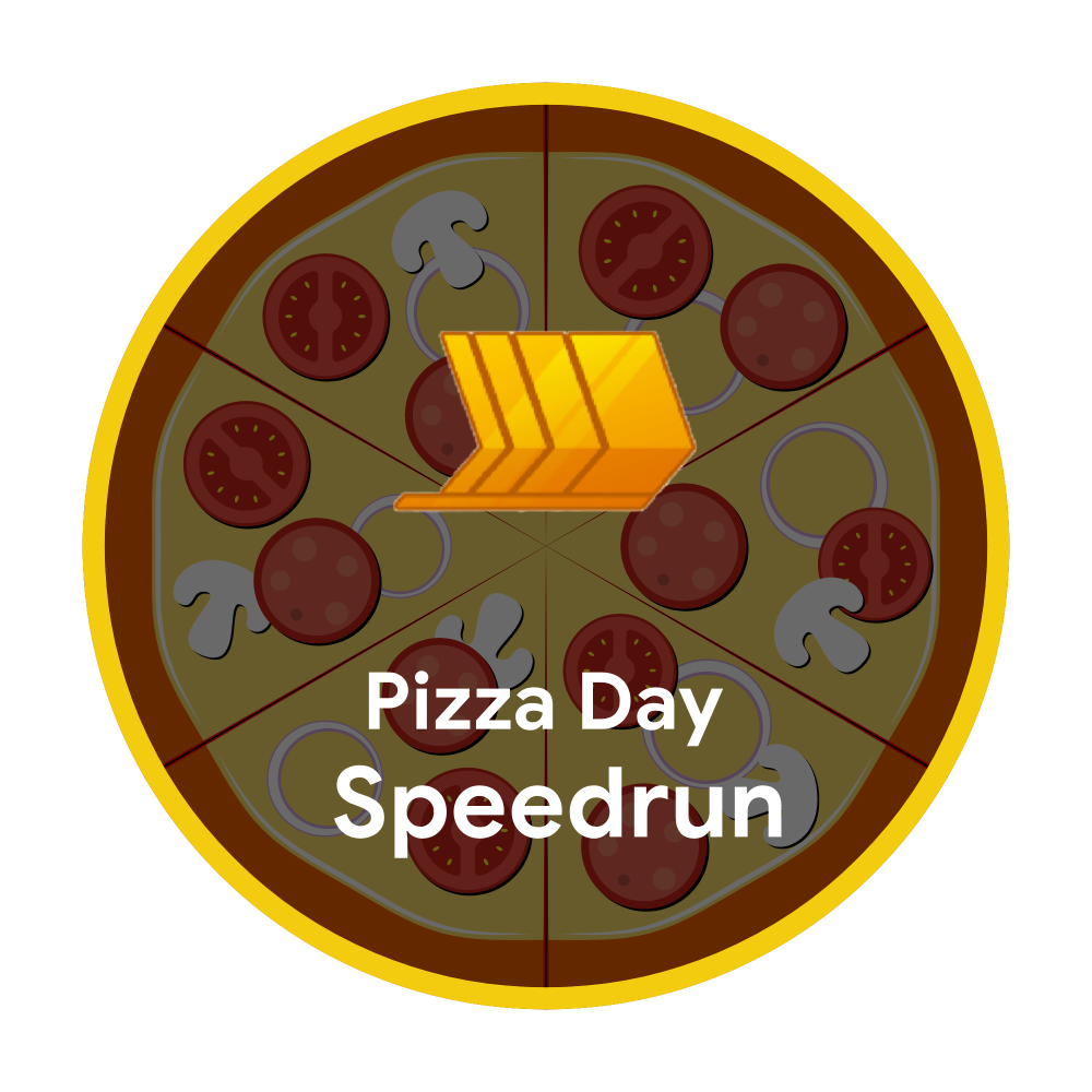 Badge untuk Pizza Day Speedrun