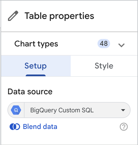 Looker Studio custom sql source