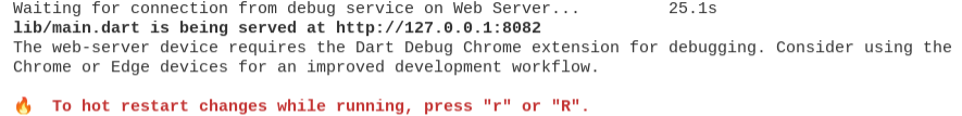 The running web server, which includes its status and requirements for debugging.