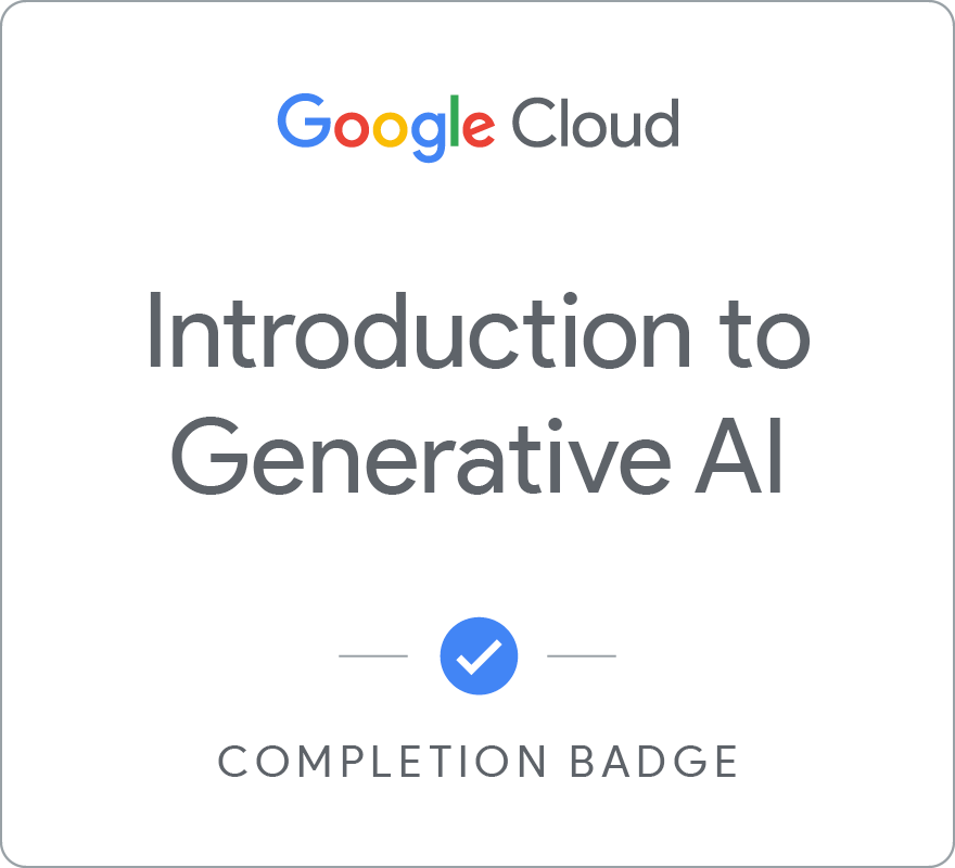 Badge pour Introduction to Generative AI