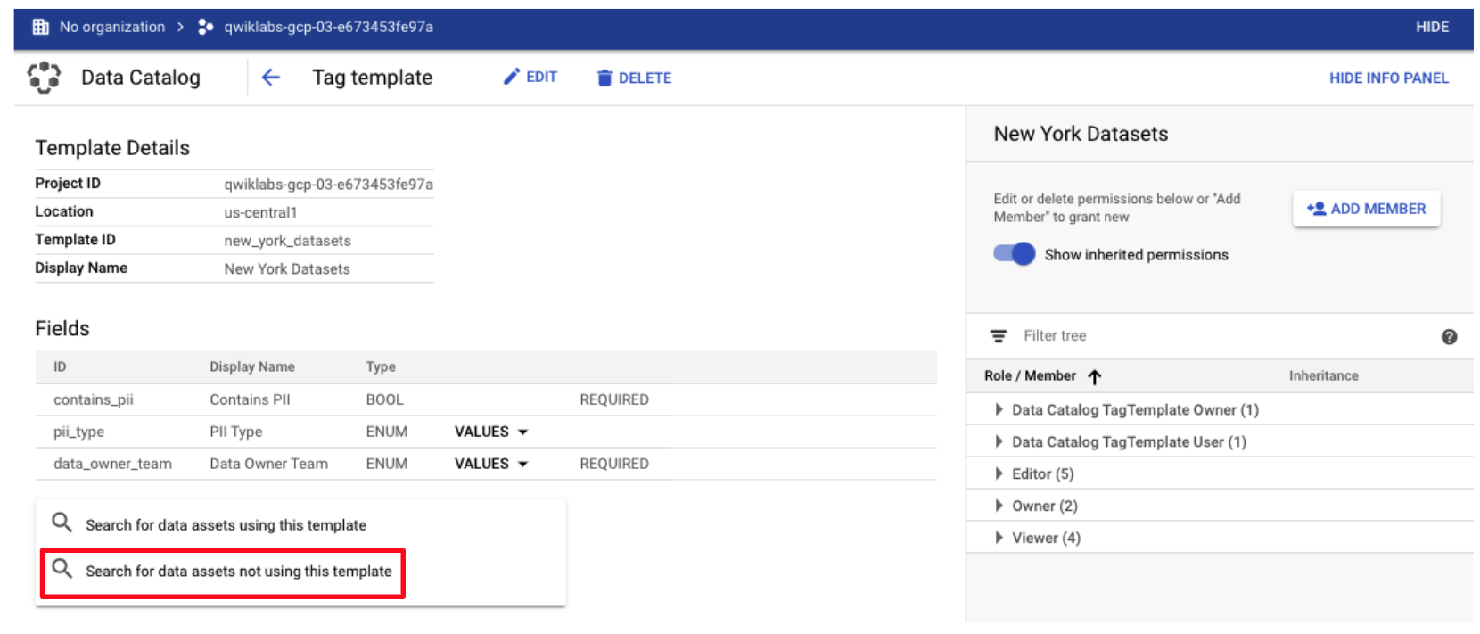 Search for assets not using template