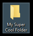 Screenshot of folder on the Windows desktop. The folder is named "My Super Cool Folder"