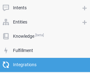Integrations option highlighted