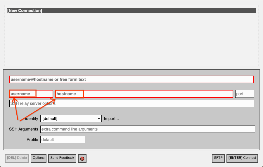 username-hostname-fields