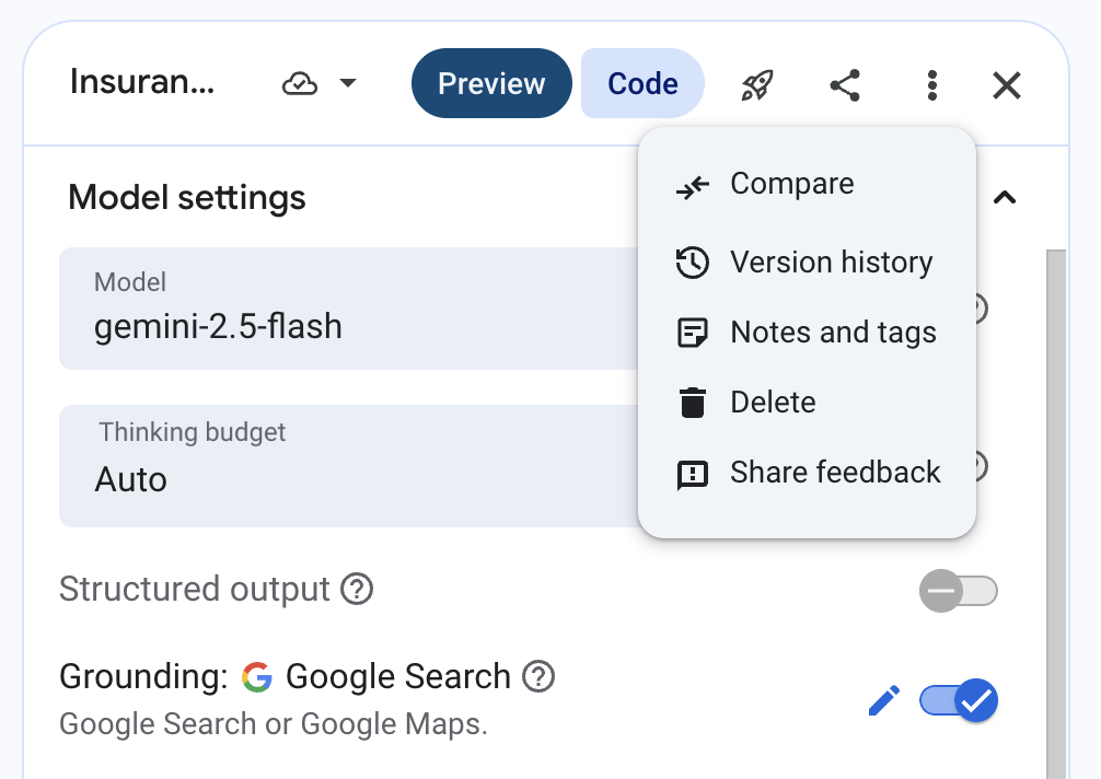 「比較提示詞」頁面總覽
