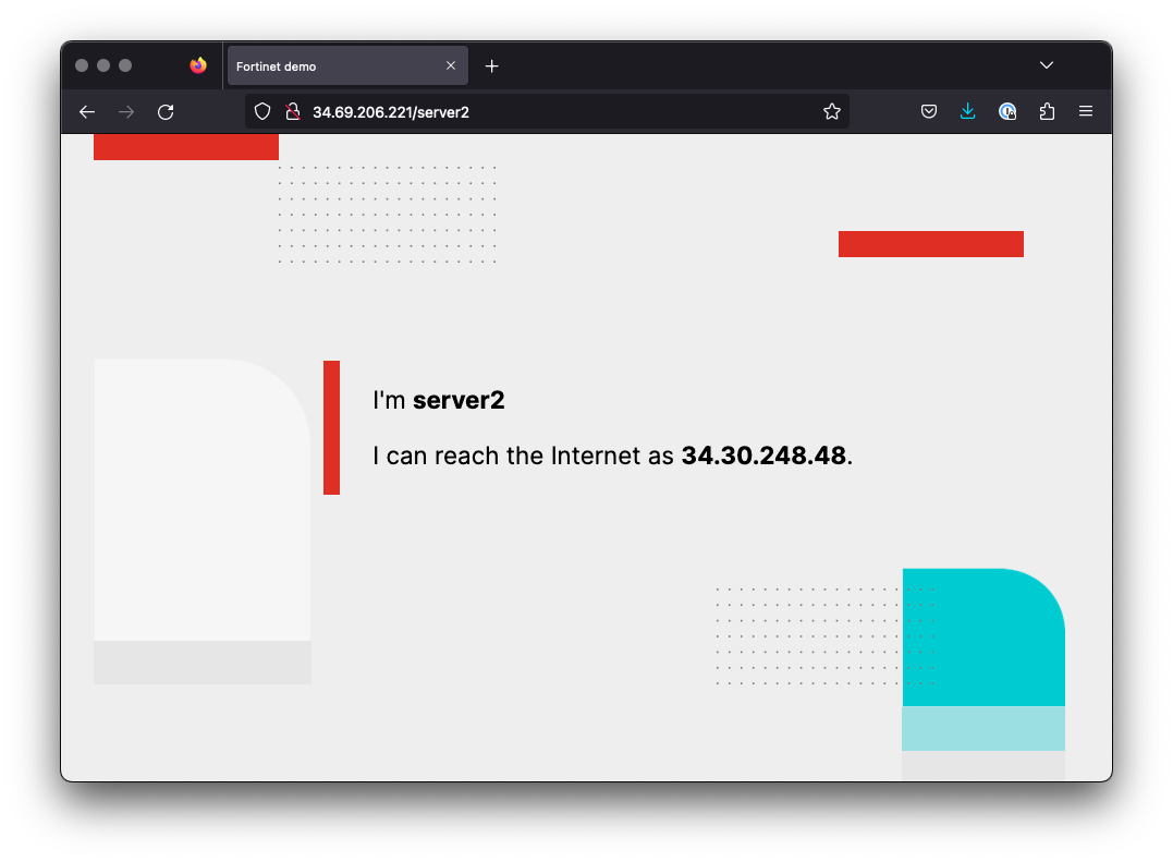 Example output for server2