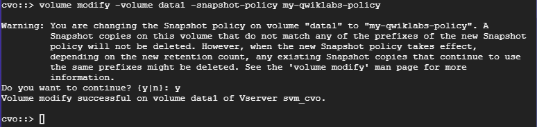 A warning message reflected in the output