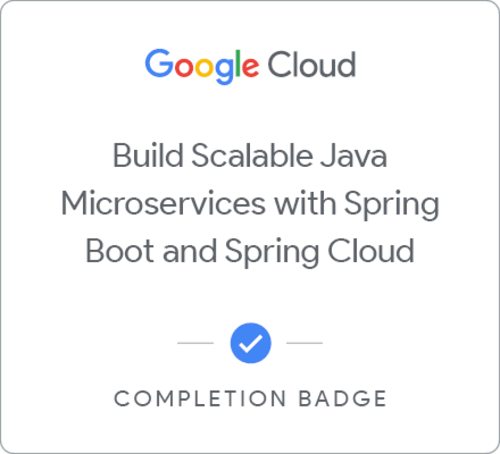 Badge für Building Scalable Java Microservices with Spring Boot and Spring Cloud