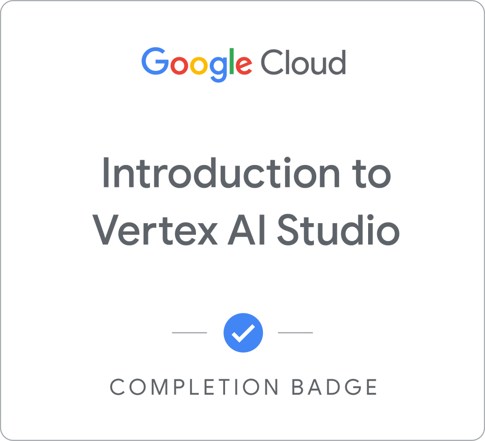 Insignia de Introduction to Generative AI Studio - Español