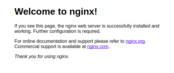 Welcome to nginx! page