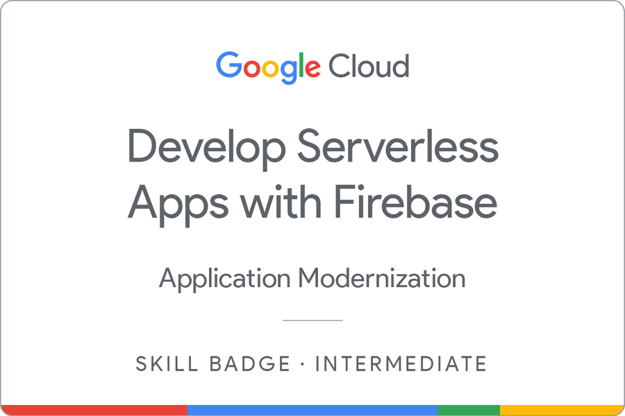 Odznaka za ukończenie szkolenia Develop Serverless Apps with Firebase