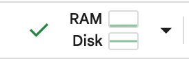 RAM and disk status display