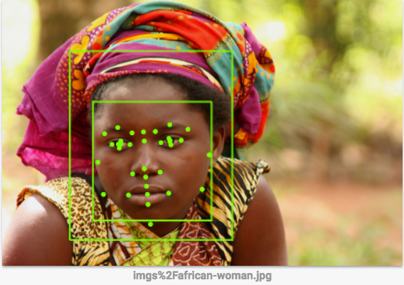Face detection on the woman