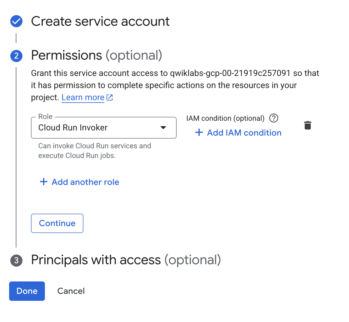 The highlighted Continue button.