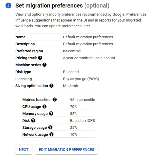 Set Migration preferences defaults.