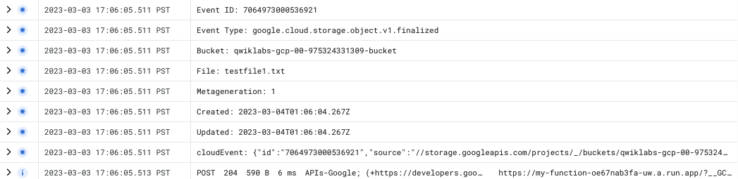 function logs