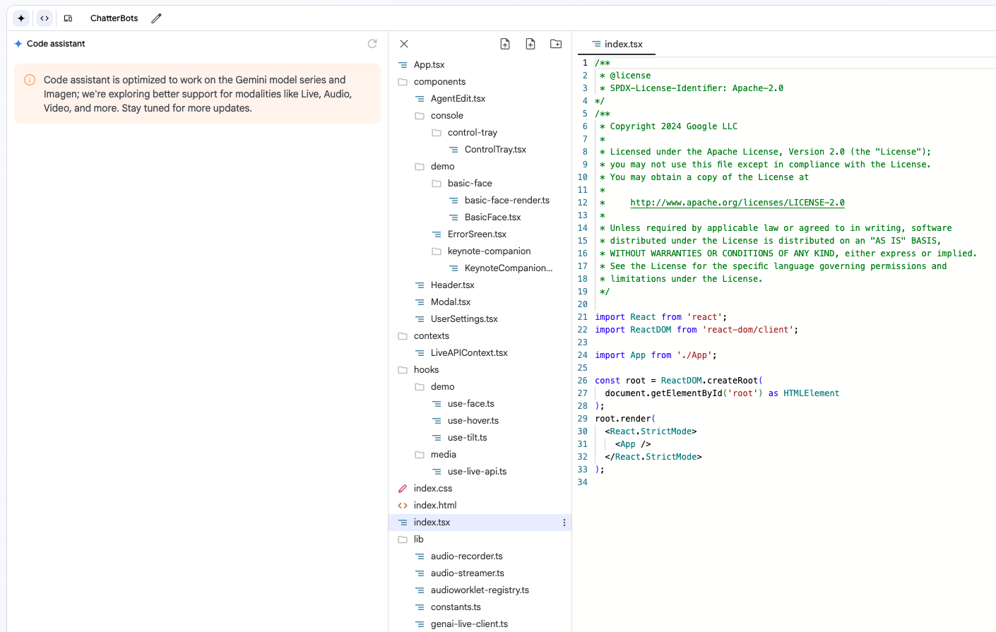 Chatter bots application code