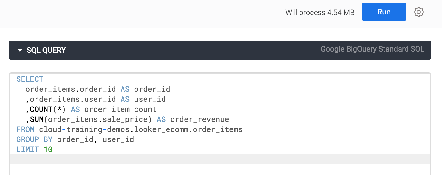 SQL Query box