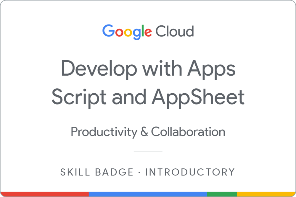 Selo para Develop with Apps Script and AppSheet