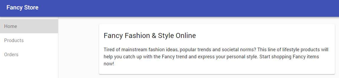 Home page di Fancy Store