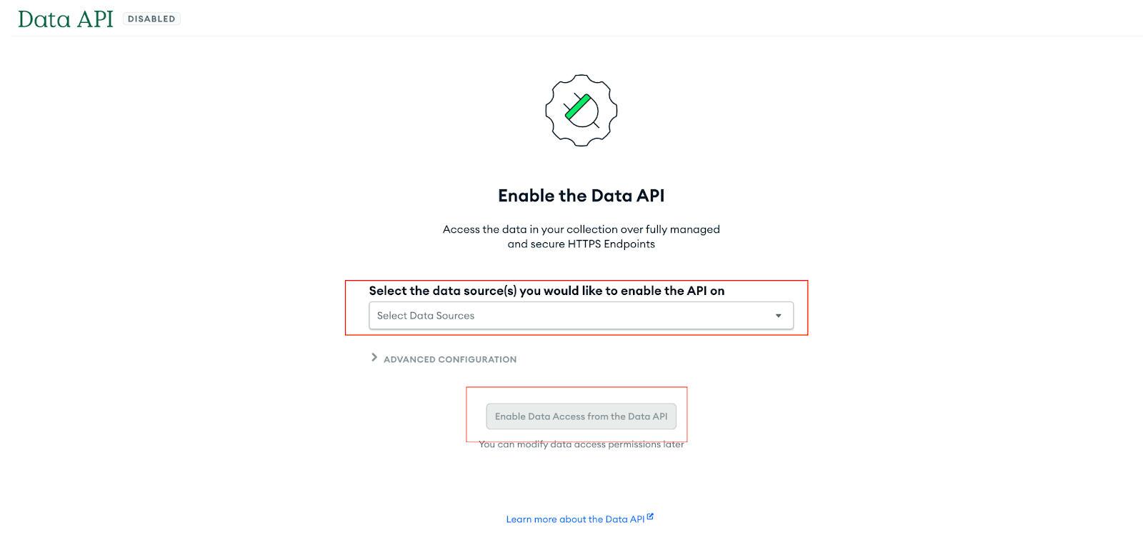 Enable Data API