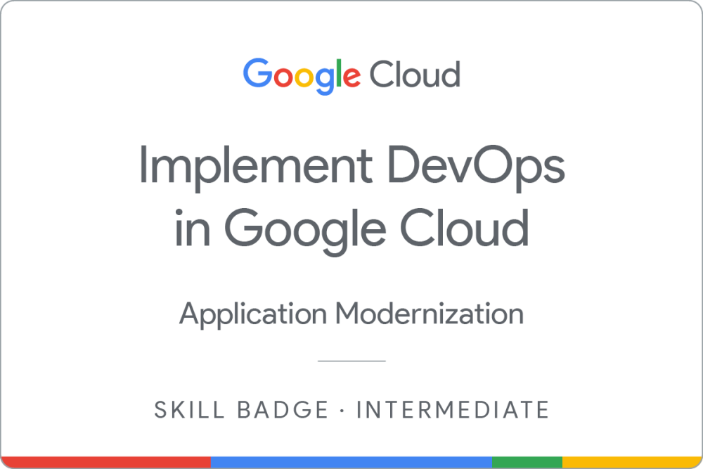 Badge for Implement DevOps in Google Cloud