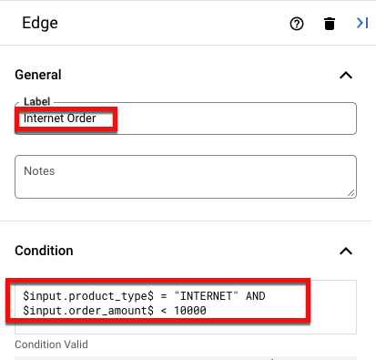 Internet Order Edge with new Condition added