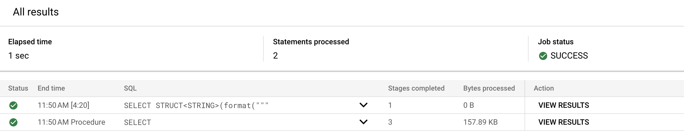 All results page listing two jobs