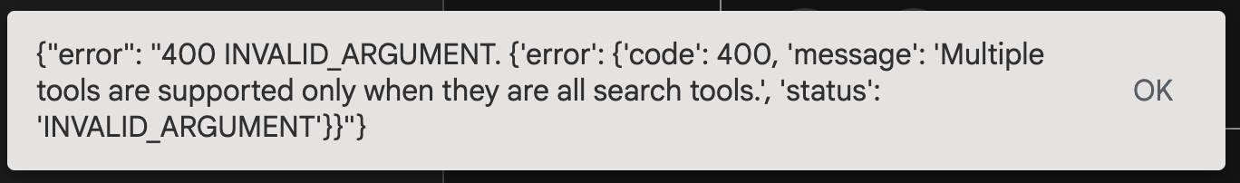 Error showing message that multiple tools are supported when all are search tools.