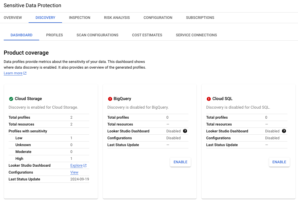 Discovery for Cloud Storage enabled in UI