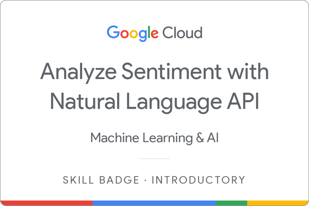 Badge untuk Analyze Sentiment with Natural Language API