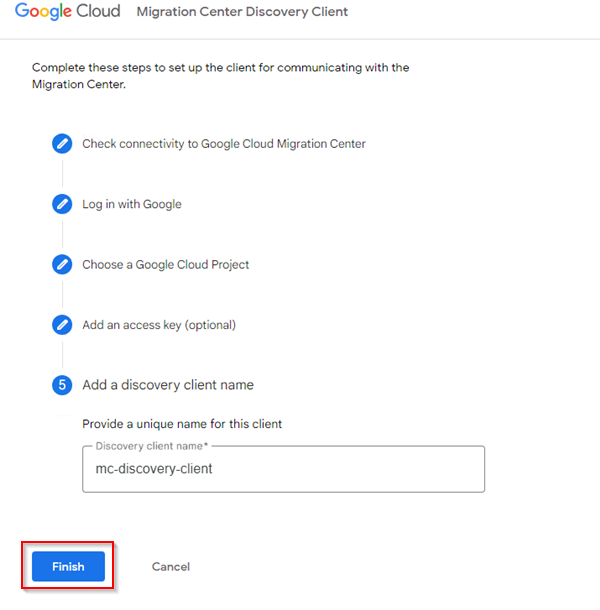 Finish login to MC process.