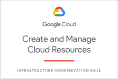 Odznaka za ukończenie szkolenia Getting Started - Create and Manage Cloud Resource