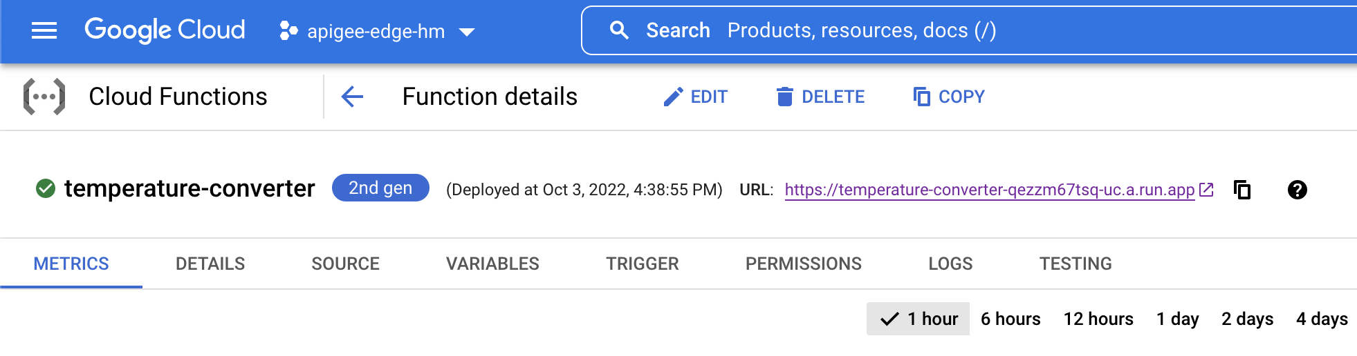 verify function was deployed