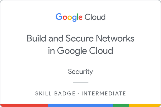 Odznaka za ukończenie szkolenia Build and Secure Networks in Google Cloud