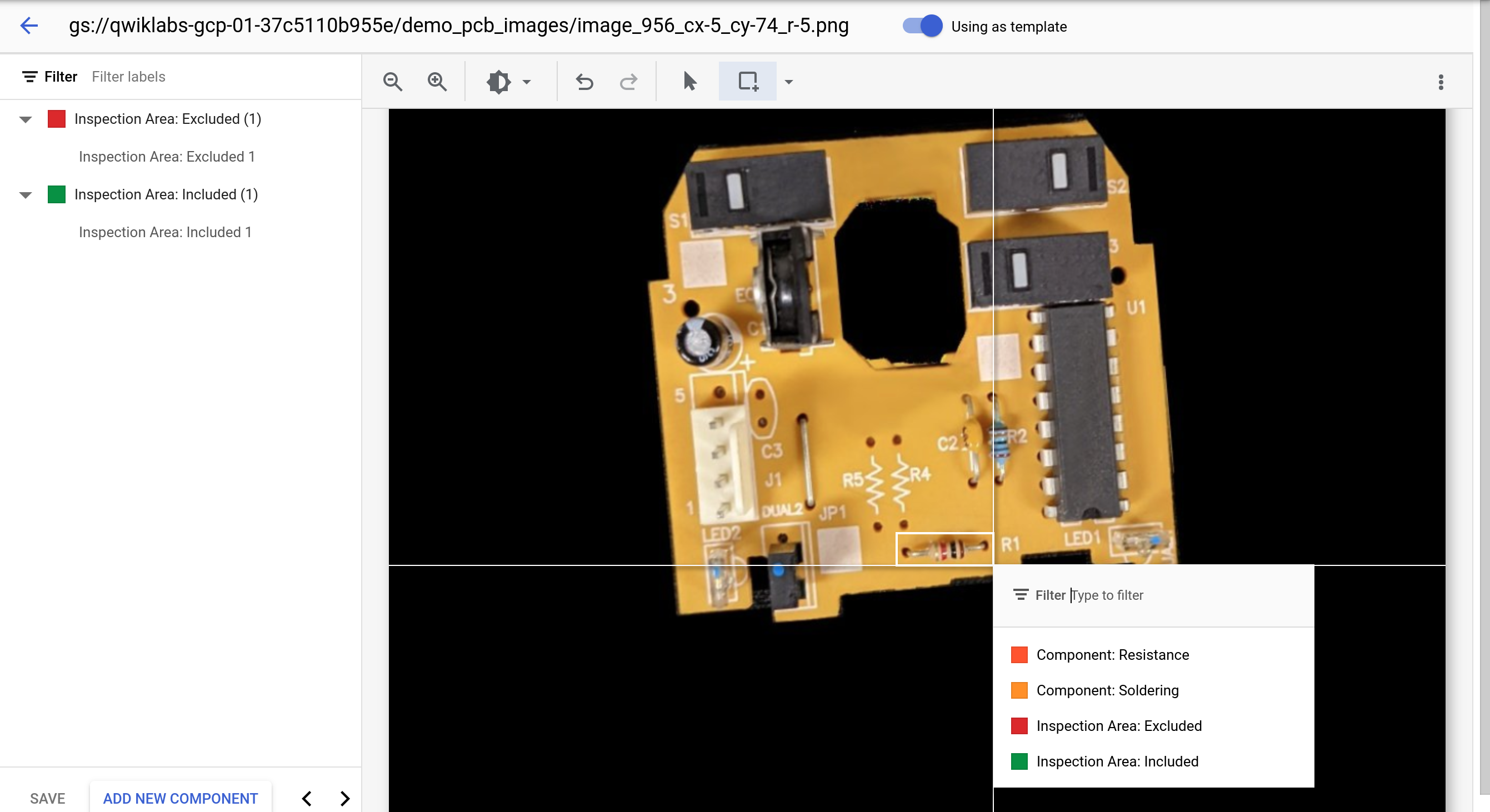 One image displaying the popup with various options